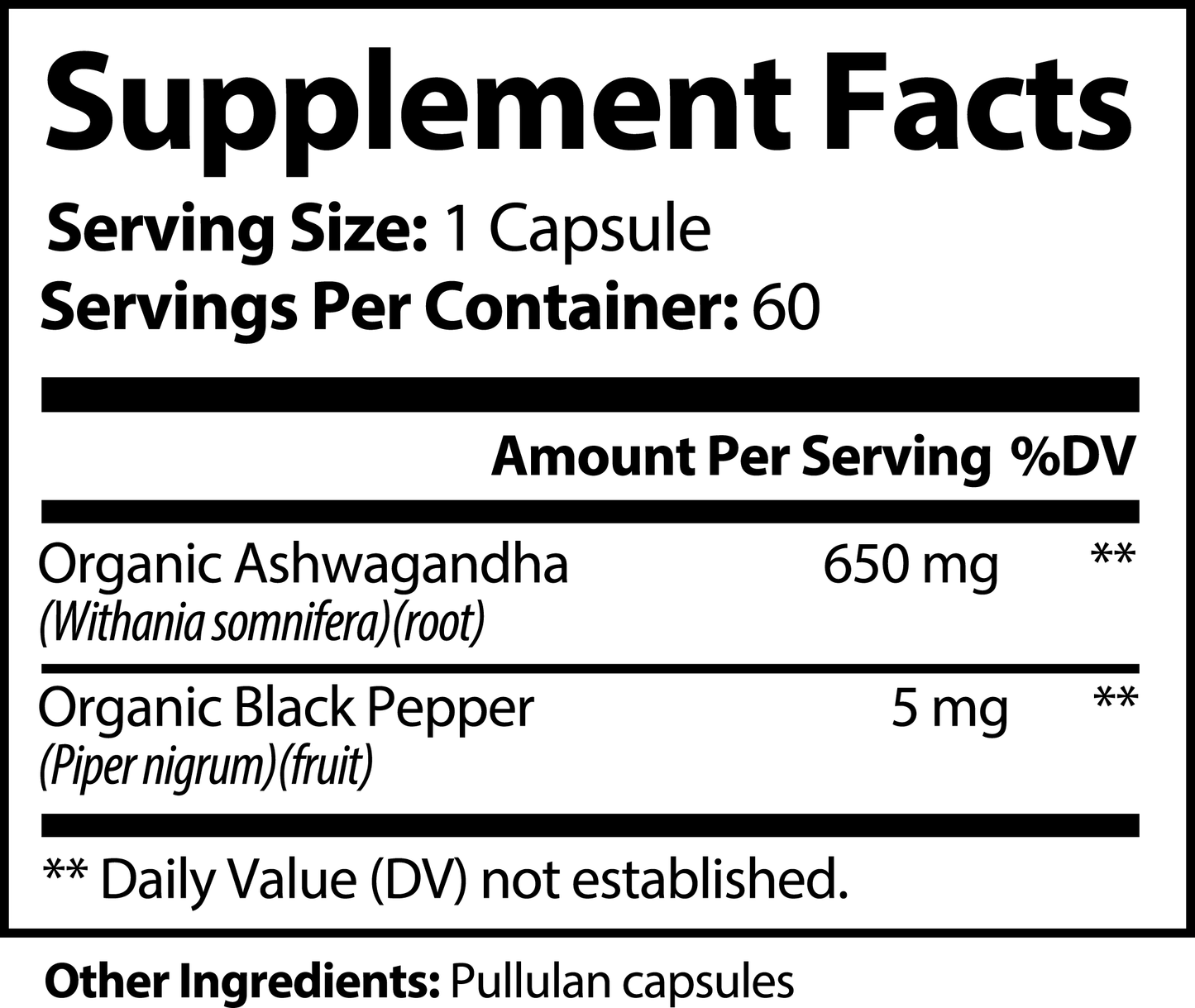 IROIKO | Ashwagandha | Black Pepper | 60 Capsules