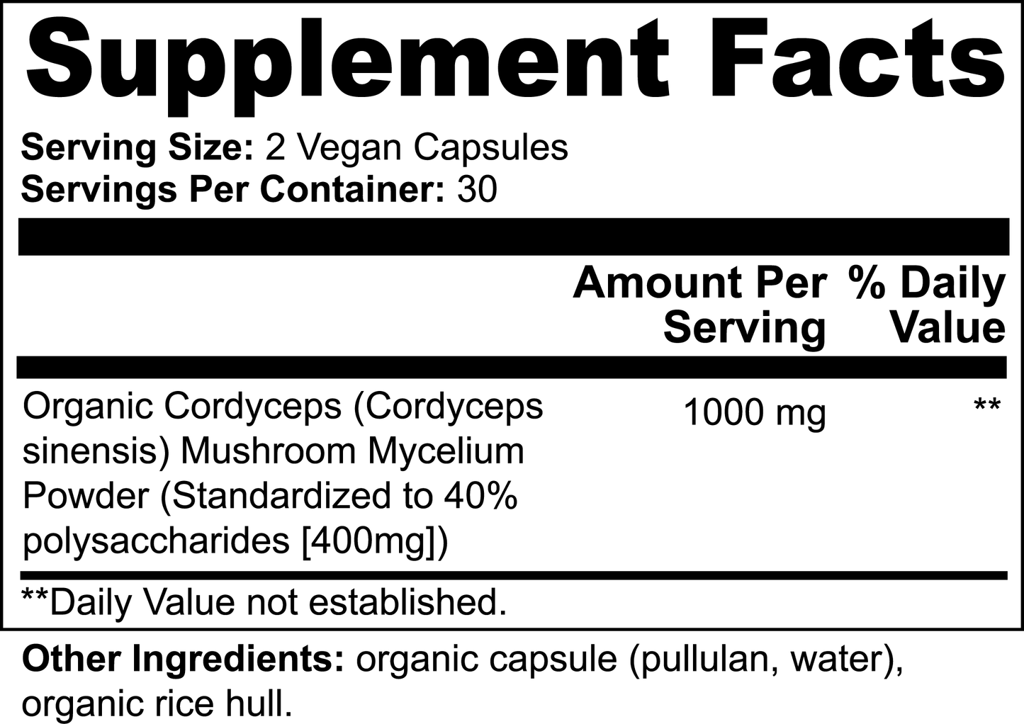 IROIKO | Cordyceps Mushroom | 1000 MG | 60 Capsules